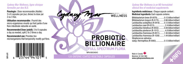 Probiotique Billionnaire, flore à spectre complet - Cydney Mar Wellness