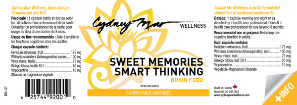 Souvenirs doux, pensée intelligente, nourriture pour le cerveau - Cydney Mar Wellness